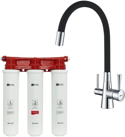 Комплект LEMARK Смеситель LM3075C для кухни  + Фильтр BASIC для очистки воды (LM3075C085) 