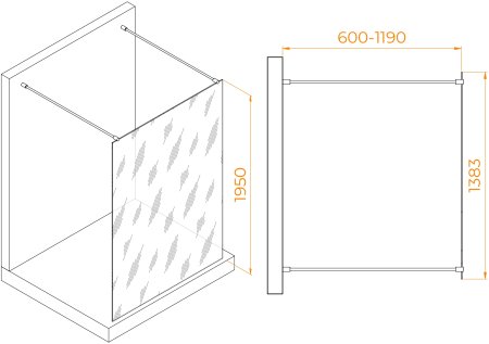 Душевая перегородка RGW WA-016Gb 1400 