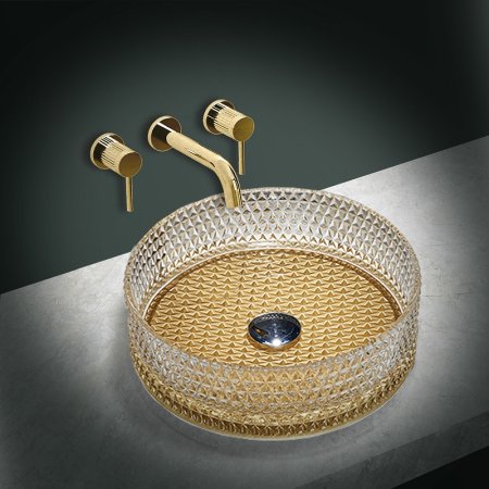 Раковина-чаша Vincea 40 VBS-5GL04 Прозрачная Золото 