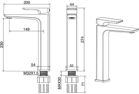 Смеситель для раковины Allen Brau Infinity 5.21002-31 Черный матовый 