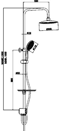 Душевая система ESKO ST1350 Хром 