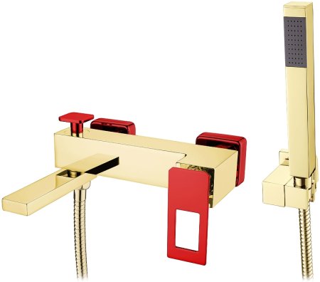 Смеситель для ванны Boheme Q 143-GR Золото Красный 