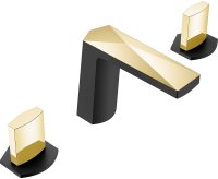 Смеситель для раковины Boheme Venturo 150-BG-ICE Черный матовый Золото