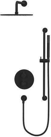 Душевая система Whitecross Y black YSET09BL с термостатом Черная матовая 
