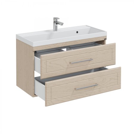 Тумба Санта Венера 100 бежевый дуб с умывальником Classic 100 