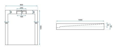 Душевой поддон из литого мрамора 100х80 см Rea Grand REA-K4593 