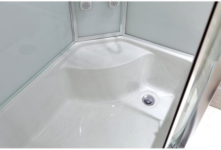 Душевая кабина Black&White Galaxy 550712r с гидромассажем профиль Серебристый хром задняя стенка Белая 