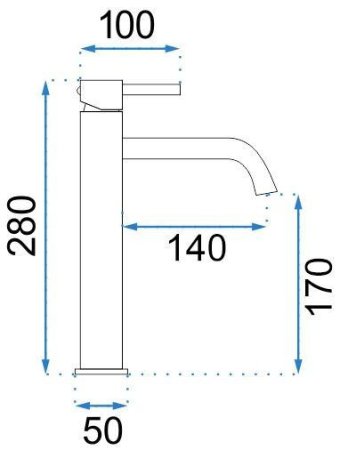 Смеситель для раковины без донного клапана Rea Lungo REA-B4400 