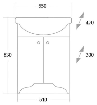 Тумба с раковиной Onika Омега 55.10 