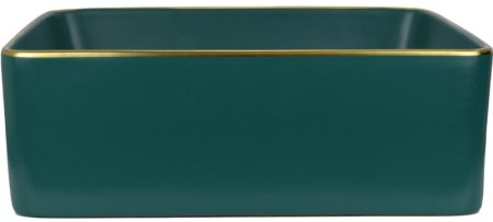 Раковина-чаша Bronze de Luxe 40 1063 Зеленая с золотым ободом 