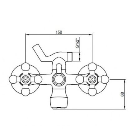 Смеситель для ванны Kaiser Carlson 11044 Хром 