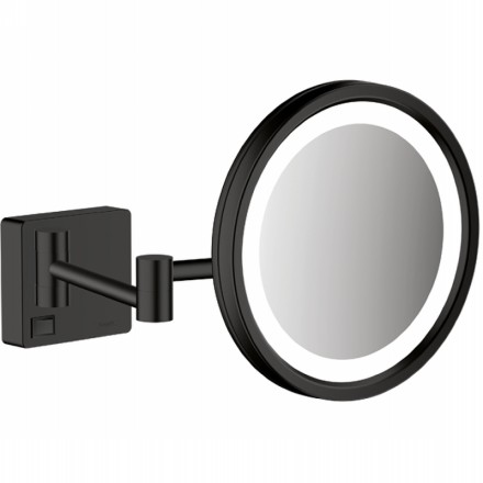 Косметическое зеркало Hansgrohe AddStoris 41790670 с подсветкой с увеличением Черное матовое 