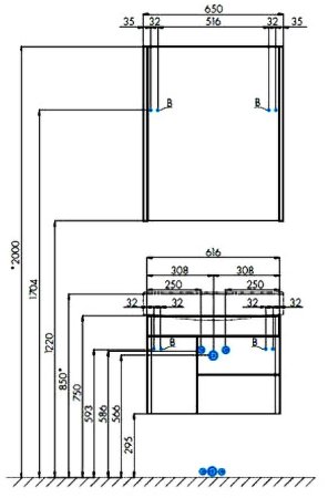 Зеркальный шкаф Aquaton Беверли 65 1A237002BV010 Белый глянец 