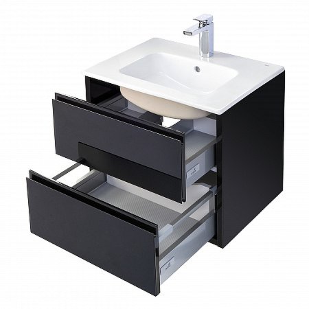 Тумба под раковину Aquaton Римини 60 1A226601RN950 подвесная Черный глянец 