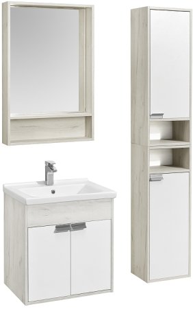 Тумба под раковину Aquaton Флай 60 1A237301FAX10 Белая Дуб крафт 