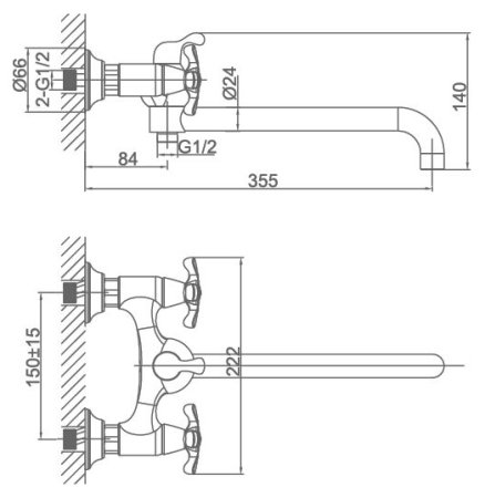 Смеситель D&K Lorsch Hessen DA1413301 универсальный 