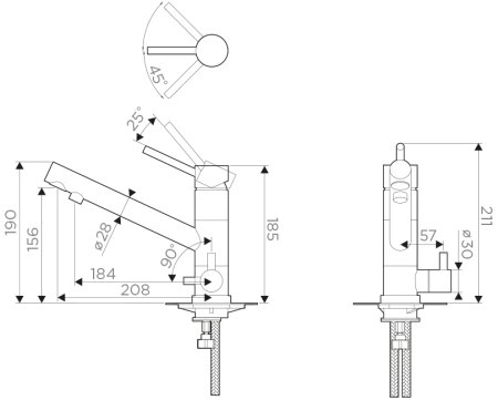 Смеситель для кухонной мойки Omoikiri Tonami MA, марципан 
