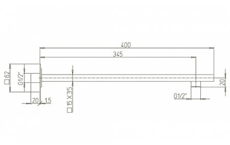 Кронштейн для верхнего душа Paini 50PZ745QQ30 Черный матовый 