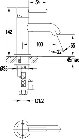 Смеситель Omnires Y 1210 для раковины, хром 
