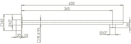 Кронштейн для верхнего душа Paini 50CR745T540BI Хром 