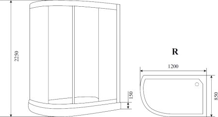 Душевая кабина Timo Lux T-7702 R 