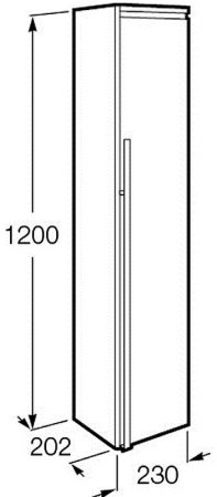 Шкаф пенал Roca Aneto 23 R 857467806 подвесной Белый глянец Черный матовый 