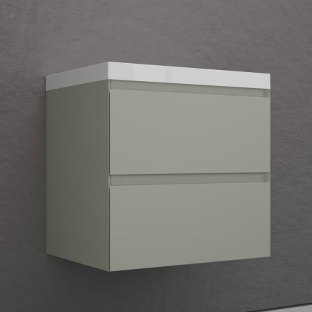 Тумба подвесная Style Line "Манхэттен 60" ЭМАЛЬ под ASTI 60 2 ящика PLUS олива 