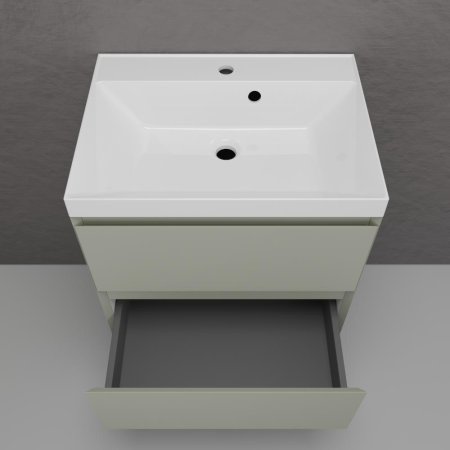 Тумба подвесная Style Line "Манхэттен 60" ЭМАЛЬ под ASTI 60 2 ящика PLUS олива 