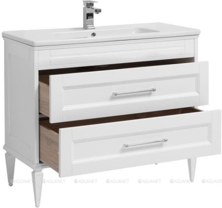 Тумба с раковиной Aquanet Бостон М 100 белый 
