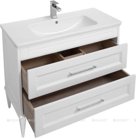 Тумба с раковиной Aquanet Бостон М 100 белый 