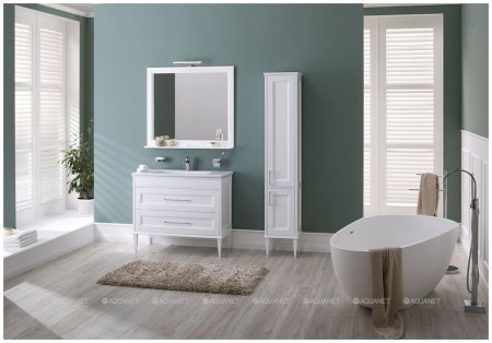 Тумба с раковиной Aquanet Бостон М 100 белый 