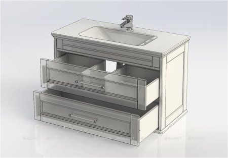 Тумба с раковиной Aquanet Бостон М 100 белый 