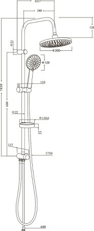 Душевая система STWORKI by Damixa Хельсинки HFSG97000+HFHS10000 Хром 