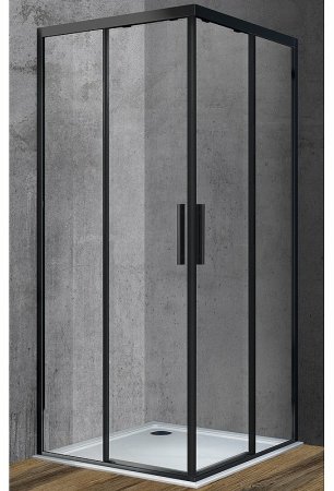 Душевой уголок Vincea Soft 90x90 VSS-3SO900CLB профиль Черный стекло прозрачное 