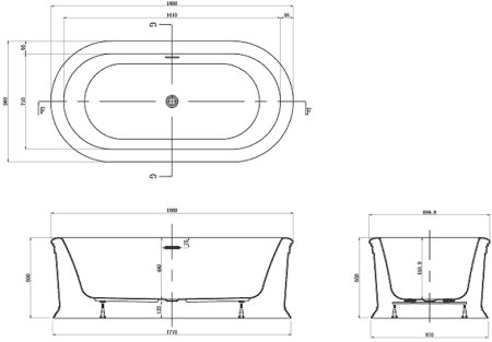 Акриловая ванна Azario Tour 180х90 TOU18090 без гидромассажа 