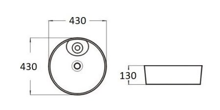 Раковина CeramaLux D1306H025 накладная 