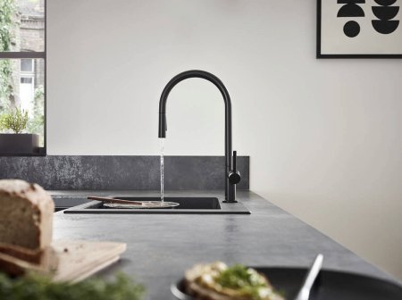 Смеситель Hansgrohe Talis M54 72801670 для кухонной мойки, матовый черный 