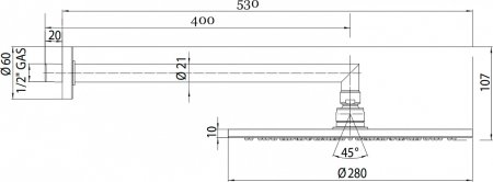 Верхний душ Bossini Cosmo H70596I.073 Черный матовый 
