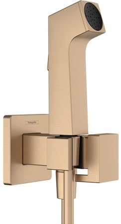 Гигиенический душ со смесителем Hansgrohe Bidette E 1jet 29233140 Шлифованная бронза 