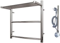 Электрический полотенцесушитель Point Афина PN04155PE П2 500x500 с полкой левый/правый Хром