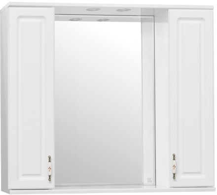 Зеркало со шкафом Style Line Олеандр 2 90 С с подсветкой Белый глянец 