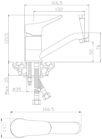 Смеситель для раковины Olive's Arriba 09110AR Хром 