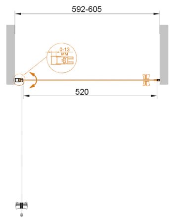 Душевая дверь в нишу Cezares ECO-O-B-1-60-P-Cr стекло punto 