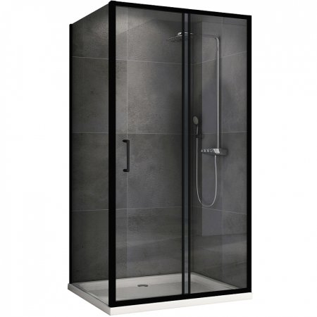 Душевой уголок Abber Schwarzer Diamant 120x70 AG30120B5-S70B5 профиль Черный стекло прозрачное 