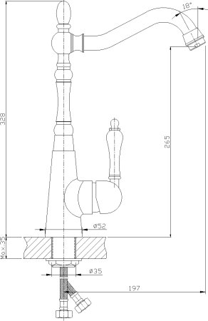 Смеситель для кухни Rossinka Z35-20U Хром 