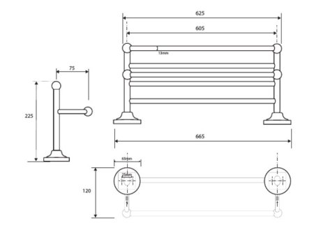 Полотенцедержатель Bemeta Retro 144302092 полочка, хром 