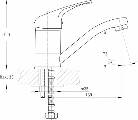 Смеситель для кухонной мойки Rush Corsica CO4240-26 