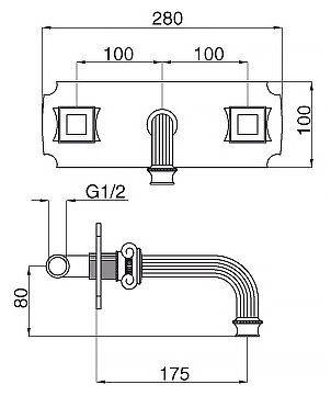 Смеситель Cezares Olimp BLS2 03/24 O для раковины 