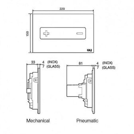 Кнопка смыва OLI OCEANIA 54554 стекло,белый 