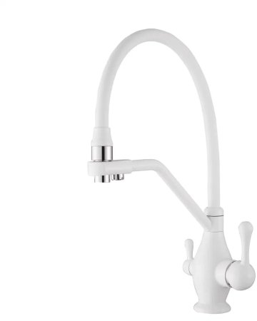 Смеситель для кухни Rose R858C, белый 